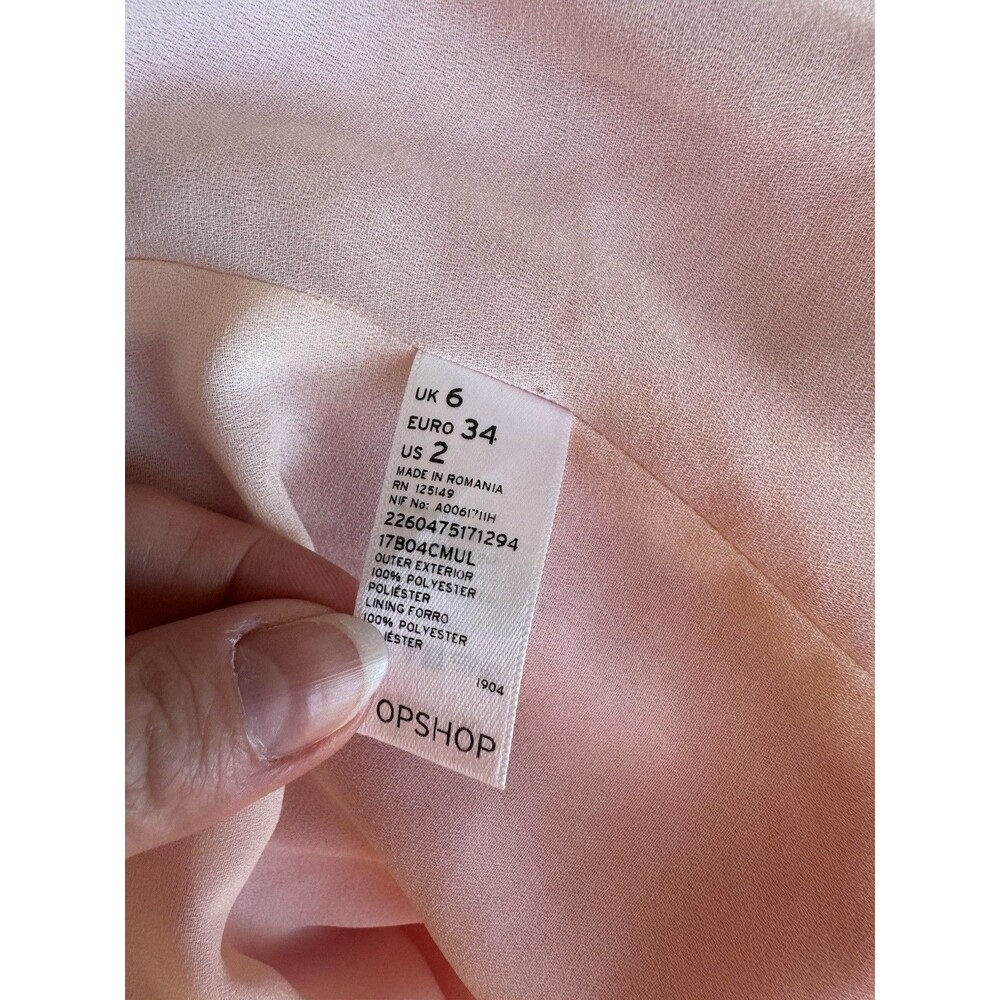 Topshop 2-Piece Ombre Pink/Yellow Chiffon Set Blazer Shorts Button US 2 - Picture 5 of 12